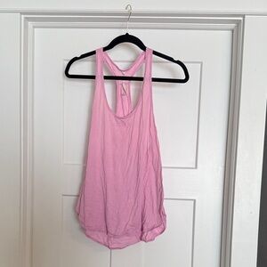 Pink Striped scalloped Lululemon tank